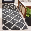 SAFAVIEH Area Rug 8×10 – Hudson Shag Collection – Large – Ivory & Grey, Trellis Pattern, Non-Shedding & Easy Cleaning, Ultra Plush Thick Pile, Ideal for Living Room, Bedroom, Dining Space (SGH222D)(Dark Grey/Ivory)