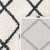 SAFAVIEH Area Rug 8×10 – Hudson Shag Collection – Large – Ivory & Grey, Trellis Pattern, Non-Shedding & Easy Cleaning, Ultra Plush Thick Pile, Ideal for Living Room, Bedroom, Dining Space (SGH222D)(Ivory/Dark Grey)