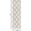 SAFAVIEH Area Rug 8×10 – Hudson Shag Collection – Large – Ivory & Grey, Trellis Pattern, Non-Shedding & Easy Cleaning, Ultra Plush Thick Pile, Ideal for Living Room, Bedroom, Dining Space (SGH222D)(Ivory/Beige)