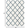 SAFAVIEH Area Rug 8×10 – Hudson Shag Collection – Large – Ivory & Grey, Trellis Pattern, Non-Shedding & Easy Cleaning, Ultra Plush Thick Pile, Ideal for Living Room, Bedroom, Dining Space (SGH222D)(Ivory/Steel Blue)