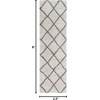 SAFAVIEH Area Rug 8×10 – Hudson Shag Collection – Large – Ivory & Grey, Trellis Pattern, Non-Shedding & Easy Cleaning, Ultra Plush Thick Pile, Ideal for Living Room, Bedroom, Dining Space (SGH222D)(Ivory/Grey)