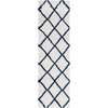 SAFAVIEH Area Rug 8×10 – Hudson Shag Collection – Large – Ivory & Grey, Trellis Pattern, Non-Shedding & Easy Cleaning, Ultra Plush Thick Pile, Ideal for Living Room, Bedroom, Dining Space (SGH222D)(Ivory/Navy)