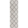 SAFAVIEH Area Rug 8×10 – Hudson Shag Collection – Large – Ivory & Grey, Trellis Pattern, Non-Shedding & Easy Cleaning, Ultra Plush Thick Pile, Ideal for Living Room, Bedroom, Dining Space (SGH222D)(Ivory/Grey)