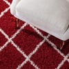 SAFAVIEH Area Rug 8×10 – Hudson Shag Collection – Large – Ivory & Grey, Trellis Pattern, Non-Shedding & Easy Cleaning, Ultra Plush Thick Pile, Ideal for Living Room, Bedroom, Dining Space (SGH222D)(Red/Ivory)