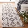 SAFAVIEH Area Rug 8×10 – Jericho Shag Collection – Large – Ivory & Black, Moroccan Boho Design, Non-Shedding & Easy Cleaning, Plush Thick Pile, Ideal for Living Room, Bedroom, Dining Space (JER102A)(Ivory/Black)