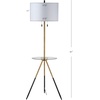 SAFAVIEH FLL4020A Home Collection Morrison Brass Gold and Black Side Table Floor Lamp