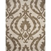 SAFAVIEH Florida Shag Collection Area Rug – 8’6″ x 12′, Cream & Beige, Damask Design, Non-Shedding & Easy Care, 1.2-inch Thick Ideal for High Traffic Areas in Living Room, Bedroom (SG469-1113)
