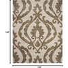SAFAVIEH Florida Shag Collection Area Rug – 8’6″ x 12′, Cream & Beige, Damask Design, Non-Shedding & Easy Care, 1.2-inch Thick Ideal for High Traffic Areas in Living Room, Bedroom (SG469-1113)