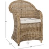 SAFAVIEH Furniture – Zane Club Chair – 17.3″ Seat Height – Grey – Rattan – Coastal Woven Design – Ideal for Living Room, Sunroom, Bedroom – Fully Assembled (SEA7006A)