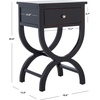 SAFAVIEH Home Collection Maxine Navy Blue 1-Drawer Accent Table Nightstand Bedside Accent Table (Fully Assembled)(Black)