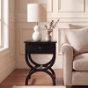 SAFAVIEH Home Collection Maxine Navy Blue 1-Drawer Accent Table Nightstand Bedside Accent Table (Fully Assembled)(Black)