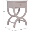 SAFAVIEH Home Collection Maxine Navy Blue 1-Drawer Accent Table Nightstand Bedside Accent Table (Fully Assembled)(Grey)