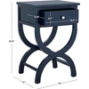 SAFAVIEH Home Collection Maxine Navy Blue 1-Drawer Accent Table Nightstand Bedside Accent Table (Fully Assembled)(Navy)