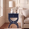 SAFAVIEH Home Collection Maxine Navy Blue 1-Drawer Accent Table Nightstand Bedside Accent Table (Fully Assembled)(Navy)
