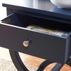 SAFAVIEH Home Collection Maxine Navy Blue 1-Drawer Accent Table Nightstand Bedside Accent Table (Fully Assembled)(Navy)