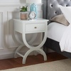 SAFAVIEH Home Collection Maxine Navy Blue 1-Drawer Accent Table Nightstand Bedside Accent Table (Fully Assembled)(Off White)