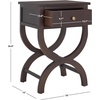SAFAVIEH Home Collection Maxine Navy Blue 1-Drawer Accent Table Nightstand Bedside Accent Table (Fully Assembled)(Walnut)