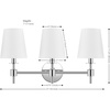 SAFAVIEH Lighting – Davielle 3-Light 21-Inch Wall Sconce – Chrome – Fabric Shade – 3-Light Design – Ideal for Vanity, Hallway, Bedroom, Bathroom – LED Bulbs Included (SCN4120C)(Chrome)