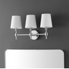 SAFAVIEH Lighting – Davielle 3-Light 21-Inch Wall Sconce – Chrome – Fabric Shade – 3-Light Design – Ideal for Vanity, Hallway, Bedroom, Bathroom – LED Bulbs Included (SCN4120C)(Chrome)