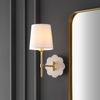 SAFAVIEH Lighting Collection Lyssine White Wall Sconce Set of 2 Light Fixture (LED Bulbs Included)