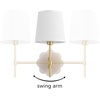 SAFAVIEH Lighting Collection Lyssine White Wall Sconce Set of 2 Light Fixture (LED Bulbs Included)