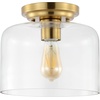 SAFAVIEH Lighting Collection Rianne Farmhouse Brass Flush Mount (LED Bulb Included)