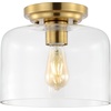 SAFAVIEH Lighting Collection Rianne Farmhouse Brass Flush Mount (LED Bulb Included)