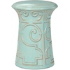 Safavieh Castle Gardens Collection Imperial Garden White Ceramic Garden Stool(Light Aqua)