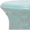 Safavieh Castle Gardens Collection Imperial Garden White Ceramic Garden Stool(Light Aqua)
