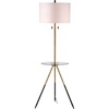 SAFAVIEH FLL4020A Home Collection Morrison Brass Gold and Black Side Table Floor Lamp