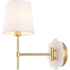 SAFAVIEH Lighting Collection Lyssine White Wall Sconce Set of 2 Light Fixture (LED Bulbs Included)