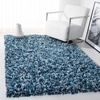 SAFAVIEH Rio Shag Collection 8′ x 10′ Black/Ivory SG960H Handmade 1-inch Thick Area Rug(Navy/Ivory)