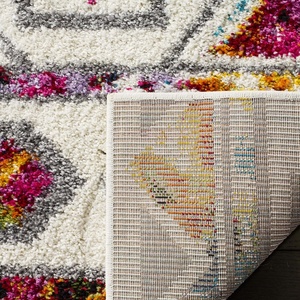 SAFAVIEH Area Rug 8×10 – Fiesta Shag Collection – Large – Cream & Multi, Moroccan Boho Design, Non-Shedding & Easy Cleaning, Ideal for Living Room, Bedroom, Dining Space (FSG365A)(Cream/Multi)