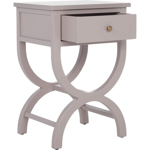 SAFAVIEH Home Collection Maxine Navy Blue 1-Drawer Accent Table Nightstand Bedside Accent Table (Fully Assembled)(Grey)