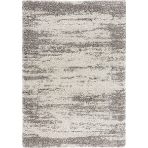 SAFAVIEH Hudson Shag Collection Area Rug – 9′ x 12′, Ivory & Grey, Abstract Design, Non-Shedding & Easy Care, 2-inch Thick Ideal for High Traffic Areas in Living Room, Bedroom (SGH203A)(Ivory/Grey)
