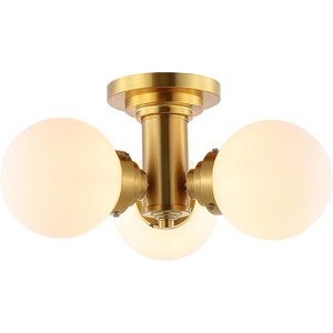 SAFAVIEH Lighting Collection Elenna Gold Flush Mount (LED Bulbs Included)