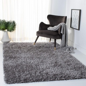 SAFAVIEH New Orleans Shag Collection Area Rug – 8’6″ x 12′, Grey & Grey, Handmade, 1.6-inch Thick Ideal for High Traffic Areas in Living Room, Bedroom (SG531-8080)