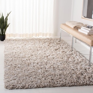 SAFAVIEH Rio Shag Collection 8′ x 10′ Black/Ivory SG960H Handmade 1-inch Thick Area Rug(Beige/Ivory)