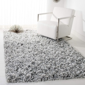 SAFAVIEH Rio Shag Collection 8′ x 10′ Black/Ivory SG960H Handmade 1-inch Thick Area Rug(Grey/Ivory)