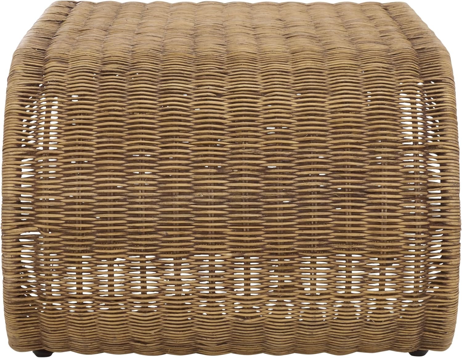 image:imageSAFAVIEH Home Collection Tamo Light Natural Rattan Coffee Table Sculptural Coastal Boho Design Fully Assembled COF6515AHoney Brown Wash