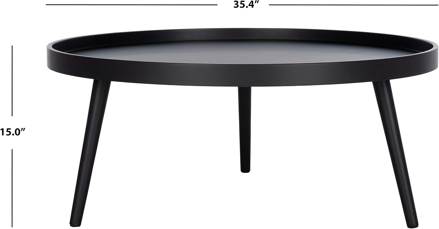 image:imageSafavieh Home Fritz Black Round Tray Top Coffee TableBlack