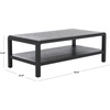 SAFAVIEH Home Collection Omara Walnut Brown 1-Shelf Coffee Table(Black)