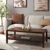SAFAVIEH Home Collection Omara Walnut Brown 1-Shelf Coffee Table(Walnut)
