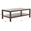 SAFAVIEH Home Collection Omara Walnut Brown 1-Shelf Coffee Table(Walnut)