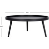 Safavieh Home Fritz Black Round Tray Top Coffee Table(Black)