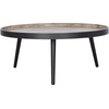 Safavieh Home Fritz Black Round Tray Top Coffee Table(Light Grey / Black)