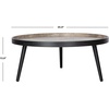 Safavieh Home Fritz Black Round Tray Top Coffee Table(Light Grey / Black)