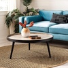 Safavieh Home Fritz Black Round Tray Top Coffee Table(Light Grey / Black)