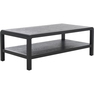 SAFAVIEH Home Collection Omara Walnut Brown 1-Shelf Coffee Table(Black)