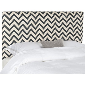 Safavieh Ziggy Navy/Off-White Upholstered Chevron Headboard (Full)